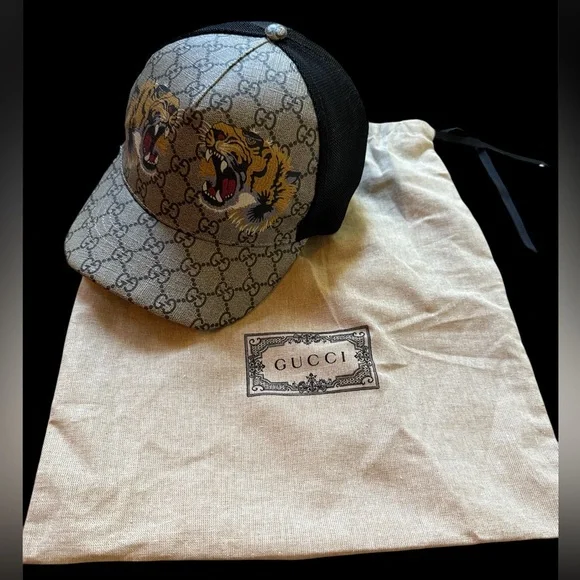 Gucci Beige and Black Tiger Cap s-l400.jpg main image 4